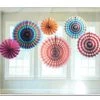 Everything Party 6pcs Decorative Paper Fan - Multi Stripe