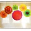 Everything Party 6pcs Decorative Paper Fan - Rainbow Mixed All Birthday