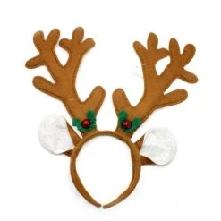 Everything Party Christmas Reindeer Antler Headband With Holly Bells