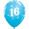 Everything Party 11" Qualatex 16th Birthday Boy Latex Balloon - Fashion Robins Egg