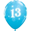 Everything Party Balloons 11" Qualatex 13th Birthday Boy Latex Balloon - Fashion Robins Egg
