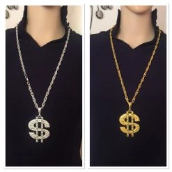 JD Party Metal Dollar Sign Necklace