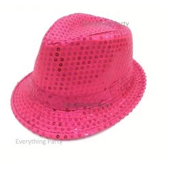 Everything Party Sequin Fedora Hat - Hot Pink