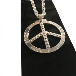 Everything Party By Theme Metal Peace Sign Hippie Necklace - Silver