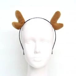 Everything Party Christmas Headband - Fluffy Reindeer Antlers Brown