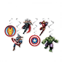 Everything Party 6pk Marvel Avengers Party Hanging Swril Decorations