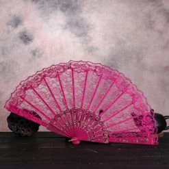 Everything Party Party Lace Fan - Hot Pink By Event
