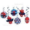 Artwrap All Birthday 6pk Marvel Spiderman Hanging Swirl Decoration