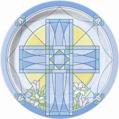 Everything Party By Theme 8pk Sacred Cross Blue Paper Plates