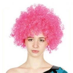 Everything Party Wig - Fluro Pink Afro Wig