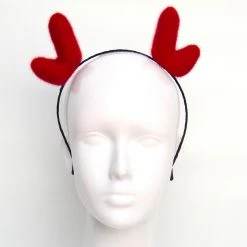 Everything Party Christmas Headband - Fluffy Reindeer Antlers Red