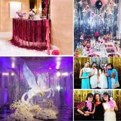 JD Party All Birthday Metallic Curtain - Silver