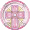 Everything Party By Theme 8pk Sacred Cross Pink Paper Plates