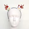 Everything Party By Event Christmas Headband - Brown Reindeer Antlers With Flower And Berry