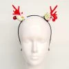 Pacific Wholesale Christmas Headband - Red Reindeer Antlers With Flower And Berry