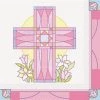 Everything Party 16pk Sacred Cross Pink Luncheon Napkin