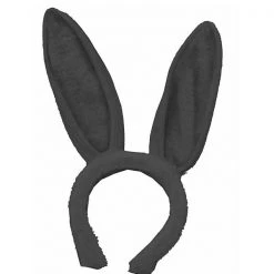Everything Party School Book Week Costume Plush Bunny Ears Headband - Black