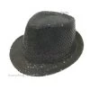 Trademart Sequin Fedora Hat - Black