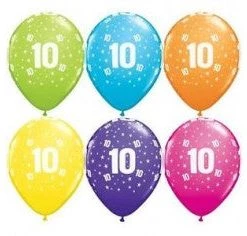 Everything Party 11" Qualatex 10th Birthday Assorted Colour Latex Balloon Balloons