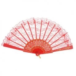 Everything Party By Event Party Lace Fan - Red