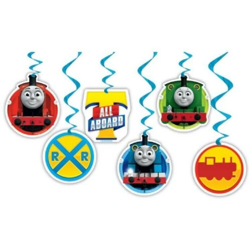 Artwrap All Birthday 6pk Thomas & Friends Birthday Hanging Swirl Decoration