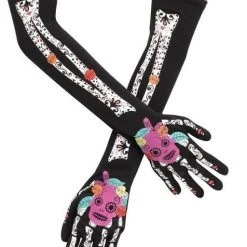 Everything Party Day Of The Dead Skull Gloves