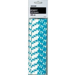 Everything Party 20pk Dots Paper Straws - Teal