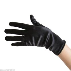 Everything Party Short Satin Gloves - Black By Event