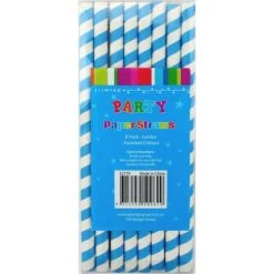 Everything Party All Birthday 8pk Jumbo Paper Straws - Blue Stripe