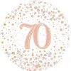 Qualatex Balloons 18" Oaktree 70th Birthday Holographic Sparkling Rose Gold Foil Balloon