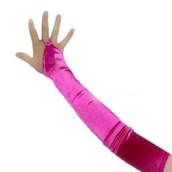 Everything Party Fingerless Long Gloves - Hot Pink