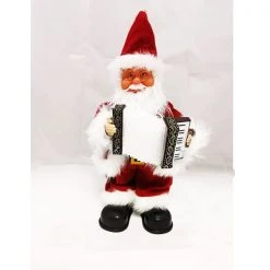 SENY Animated Standing Santa Claus Plays Accordion With Music Figurine By Event