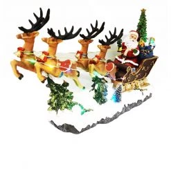 Everything Party By Event Christmas LED Musical Santa With Sleigh Statue Rotating Tree