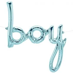 Everything Party 27" Pastel Blue Script 'boy' Air-Filled Foil Balloon Banner Balloons