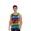 JD Party Adult Rainbow Sequin Mens Singlet Costume
