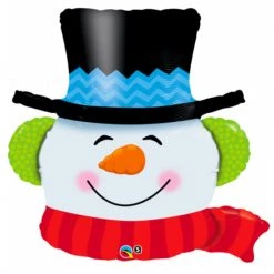 32" Qualatex Foil Shape Smiling Snowman Balloon Balloons