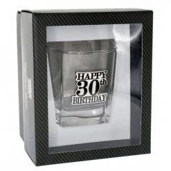 TSK All Birthday 30th Birthday Badge Premium Scotch Glass