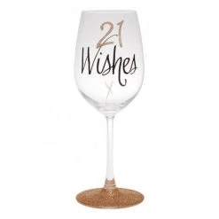 TSK 21st Birthday Wishes Rose Gold Wine Glass All Birthday