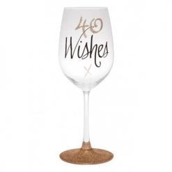 TSK 40th Birthday Wishes Rose Gold Wine Glass All Birthday
