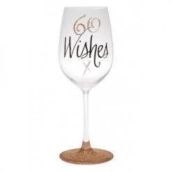 TSK All Birthday 60th Birthday Wishes Rose Gold Wine Glass