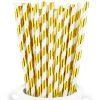Everything Party All Birthday 20pk Paper Straws - Metallic Gold Stripe