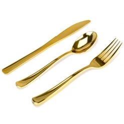 Meteor 18pk Metallic Gold Assorted Plastic Cutlery All Birthday