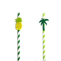 Ellie 12pk Tropical Paper Straw Set