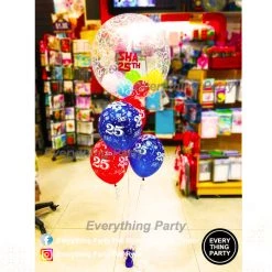 Everything Party Balloons 25th Birthday Gumball Helium Balloon Bouquet