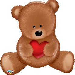 Qualatex 35" Teddy Bear With Heart Foil Shape Balloon Balloons