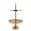 Everything Party Party Hire - Deluxe Metallic Gold Cup Cake Stand 2 Tier All Birthday