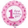Everything Party 18" Anagram 1st Birthday Girl Pink Foil Balloon