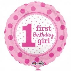 Everything Party 18" Anagram 1st Birthday Girl Pink Foil Balloon