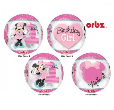 Everything Party 16" Anagram Licensed Minnie Mouse 1st Birthday Orbz Balloon