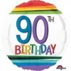 Qualatex 18" Anagram Happy 90th Birthday Rainbow Foil Balloon